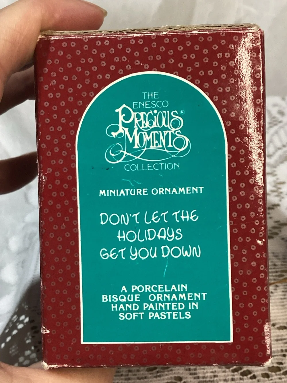 Precious Moments Don't Let the Holidays Get You Down Ornament 1990 New in Box